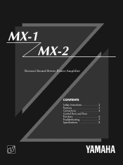 Yamaha MX-2 Owner's Manual