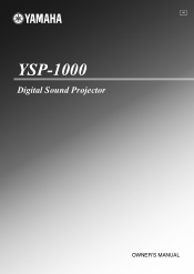 Yamaha YSP 1000 Owner's Manual