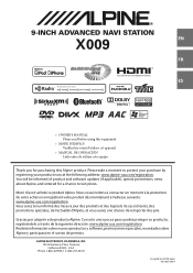 Alpine X009-FD1 Owner's Manual (french)