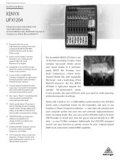 Behringer UFX1204 Product Information Document