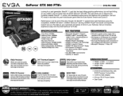 EVGA GeForce GTX 560 FTW PDF Spec Sheet