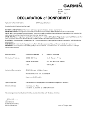 Garmin nuvi 2455LM Declaration of Conformity