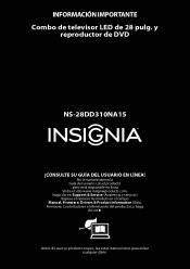 Insignia NS-28DD310NA15 Important Information (Spanish)