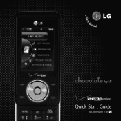 LG VX8550 Black Quick Start Guide - English
