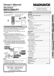 Magnavox MDV3000 User manual,  English (US)