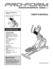 ProForm Endurance 520 E Instruction Manual