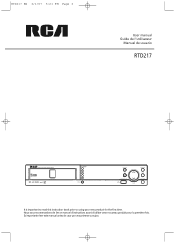 RCA RTD217 User Manual - RTD217