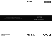 Sony VGF-WA1/B Operating Instructions