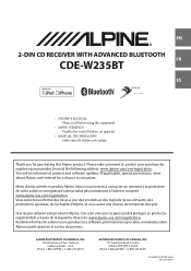 Alpine CDE-W235BT Owner's Manual (french)