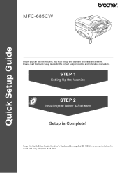 Brother International MFC 685CW Quick Setup Guide - English