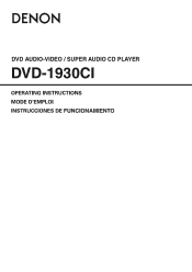 Denon DVD 1930CI Owners Manual - Eng/Frn/Span