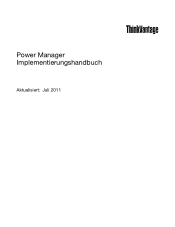 Lenovo ThinkPad T410si (German) Power Manager Deployment Guide