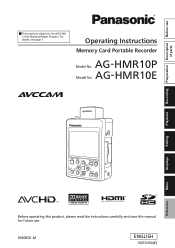 Panasonic AG-HMR10 Operating Instructions