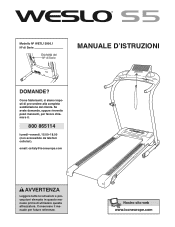 Weslo Cadence S5 Treadmill Italian Manual
