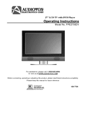 Audiovox FPE2706DV Operating Instructions
