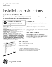 GE PDWF280PSS Installation Instructions