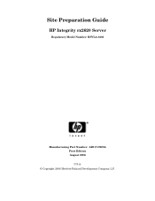 HP Rx2620-2 Site Preparation Guide. First Edition - HP Integrity rx2620 Server (August 2006)
