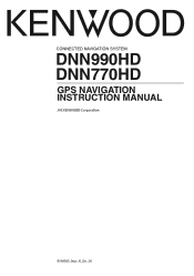 Kenwood DNN990HD Operation Manual