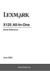 Lexmark X125 Quick Reference