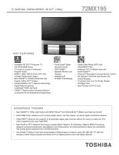 Toshiba 72MX195 Printable Spec Sheet