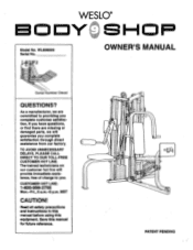 Weslo Body Shop 9 English Manual