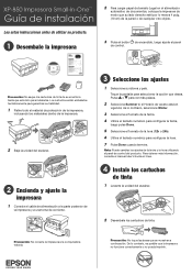 Epson XP-850 Installation Guide (Spanish)