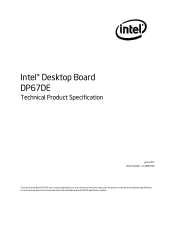 Intel DP67DE DP67DE Technical Product Specification