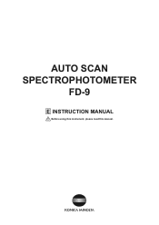 Konica Minolta bizhub PRESS C71hc FD-9 Auto Scan Spectrophotometer User Guide