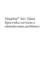 Lenovo ThinkPad X61 (Slovak) Service and Troubleshooting Guide