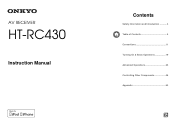 Onkyo HT-RC430 Owner Manual