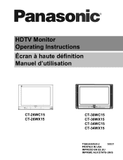 Panasonic CT34WX15UN CT26WC15 User Guide