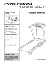 ProForm 1095 Zlt Treadmill Uk Manual