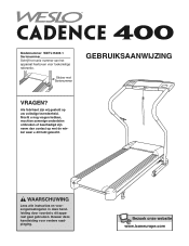 Weslo Cadence 400 Treadmill Dutch Manual