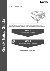 Brother International MFC 665CW Quick Setup Guide - English
