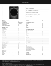 Electrolux ELFW7637AT Product Specifications Sheet English