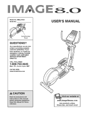 Image Fitness 8.0 Elliptical User Manual