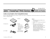 Lenovo ThinkPad R40 Croatian - Setup Guide for ThinkPad R40
