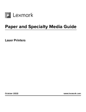 Lexmark CX931 Paper and Specialty Media Guide
