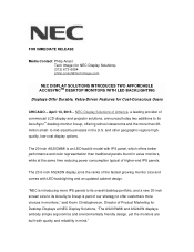 NEC AS242W-BK Launch Press Release