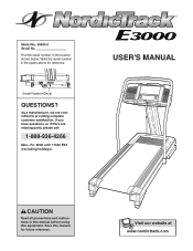 NordicTrack E3000 Treadmill Canadian English Manual