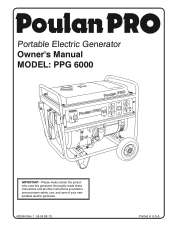 Poulan PPG6000 User Manual