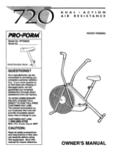 ProForm 720 English Manual
