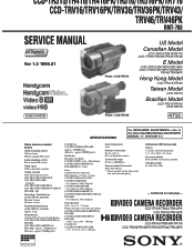 Sony CCD TRV16 Service Manual