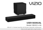Vizio SB2021n-H6 User Manual