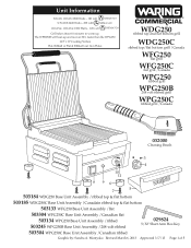 Waring WFG250 Parts List and Exploded Diagram