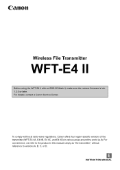 Canon Wireless File Transmitter WFT-E4 II A WFT-E4 II Instruction Manual