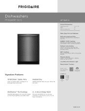 Frigidaire FFID2426TD Product Specifications Sheet