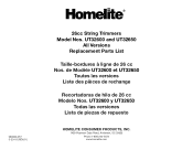 Homelite UT33600 Replacement Parts List
