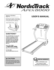 NordicTrack Apex 8000 Treadmill English Manual
