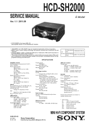 Sony HCD-SH2000 Service Manual